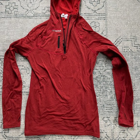 NW Alpine Women's Black Spider Fleece Hoody - tomato red, size medium - Picture 4 of 5